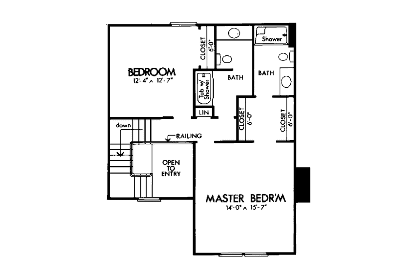 Home Plan - Floor Plan - Upper Floor for Country House Plan #320-1010 - 3 bed, 2.5 bath