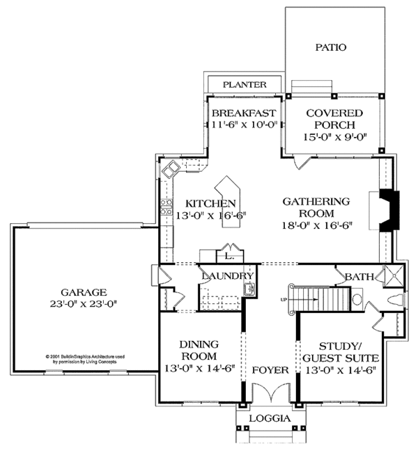 House Plan Design - Colonial Floor Plan - Main Floor Plan #453-160