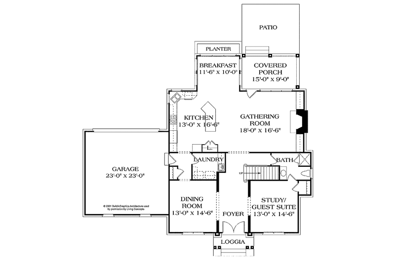 Dream House Plan - Floor Plan - Main Floor for Colonial House Plan #453-160 - 5 bed, 4 bath