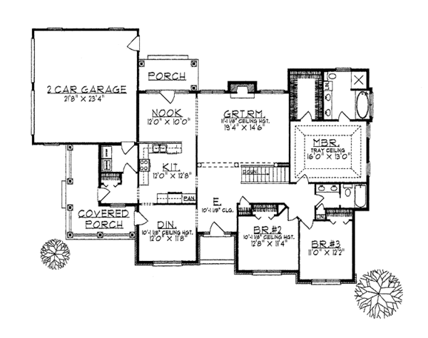Home Plan - Country Floor Plan - Main Floor Plan #70-1341