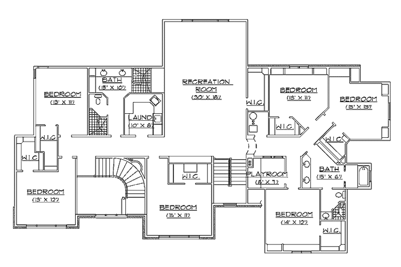 Home Plan - Floor Plan - Upper Floor for Traditional House Plan #945-62 - 7 bed, 3 bath