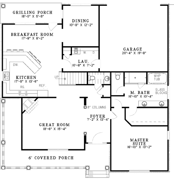 House Design - Country Floor Plan - Main Floor Plan #17-3199