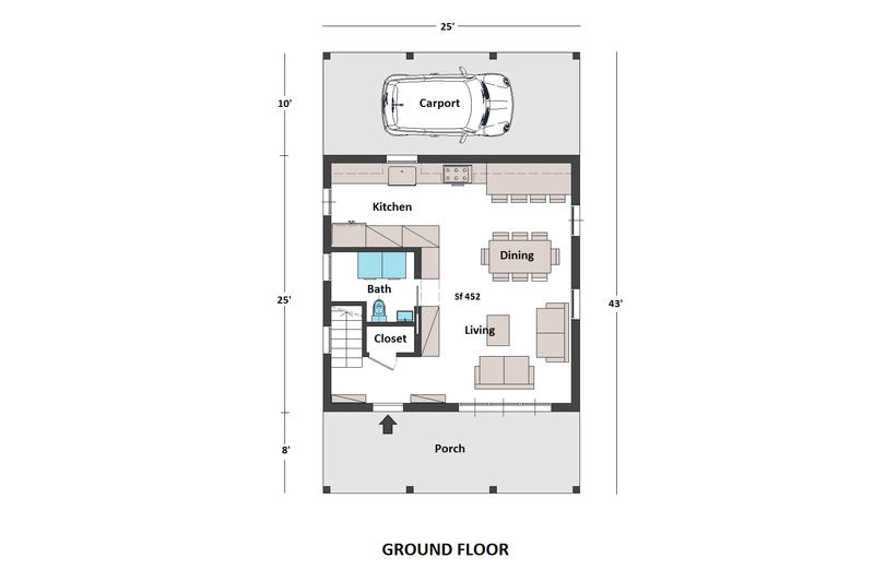 House Blueprint - Floor Plan - Main Floor for Contemporary House Plan #542-23 - 3 bed, 3 bath