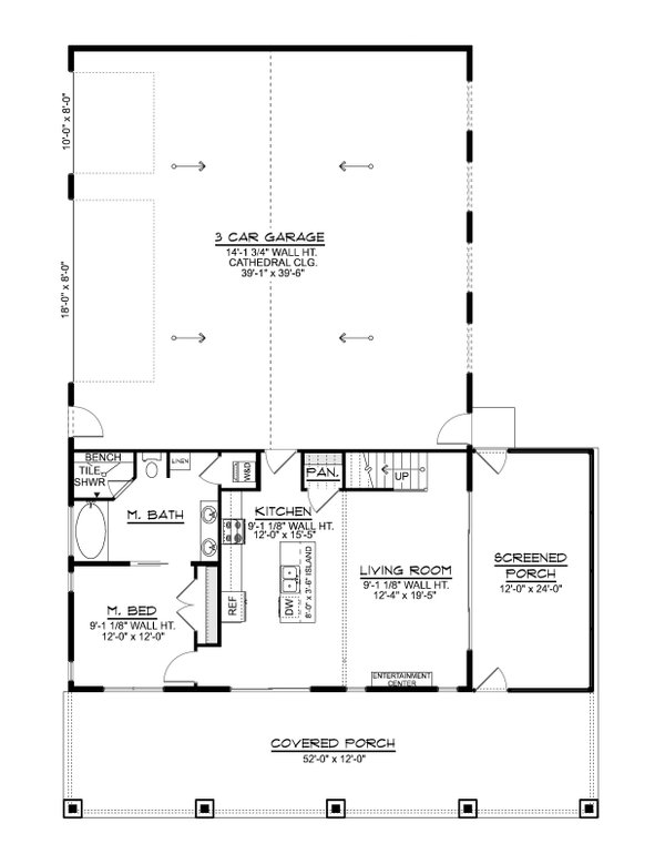 Dream House Plan - Floor Plan - Main Floor for Barndominium House Plan #1064-487 - 2 bed, 2 bath