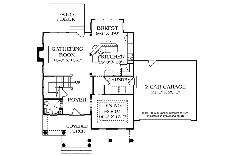 Home Plan - Floor Plan - Main Floor for Craftsman House Plan #453-473 - 3 bed, 2.5 bath