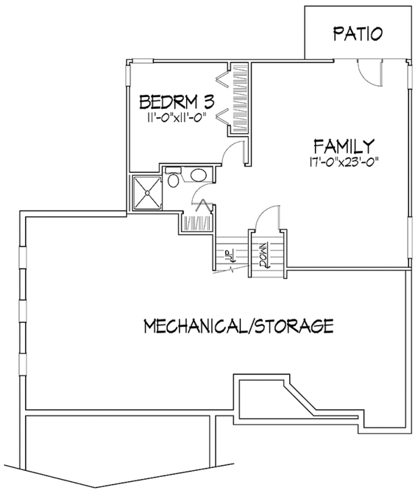 House Plan Design - European Floor Plan - Lower Floor Plan #320-1128