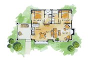 Cabin Style House Plan - 2 Beds 2 Baths 681 Sq/Ft Plan #942-14 