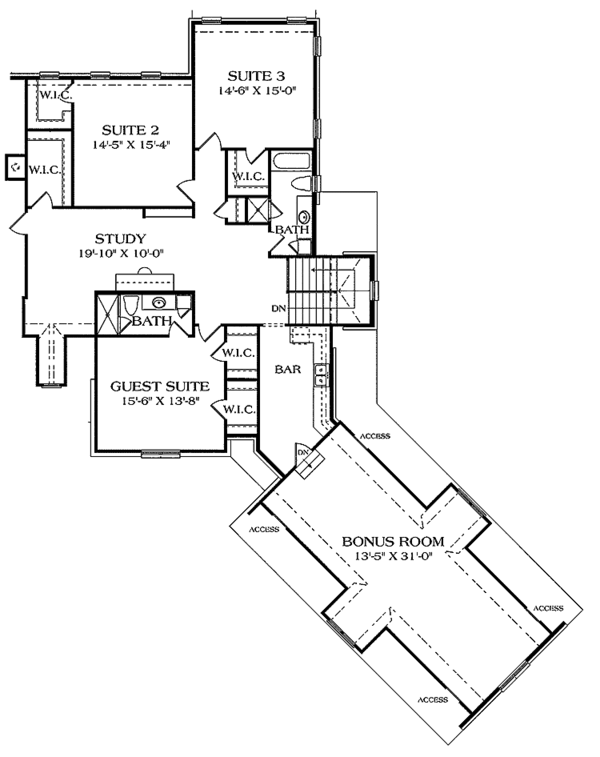 Dream House Plan - Country Floor Plan - Upper Floor Plan #453-465
