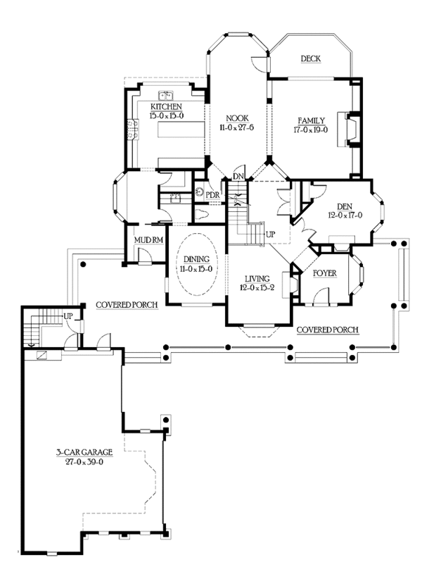 House Blueprint - Country Floor Plan - Main Floor Plan #132-516