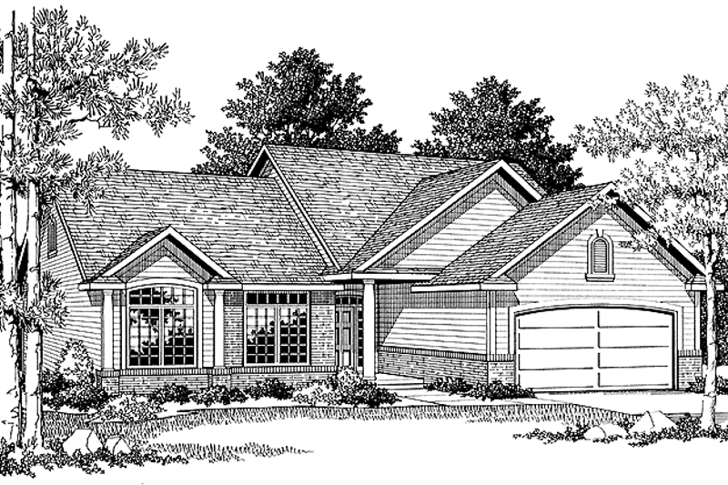 Dream House Plan - Ranch Exterior - Front Elevation Plan #70-1325