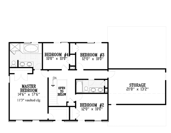 Home Plan - Colonial Floor Plan - Upper Floor Plan #953-25