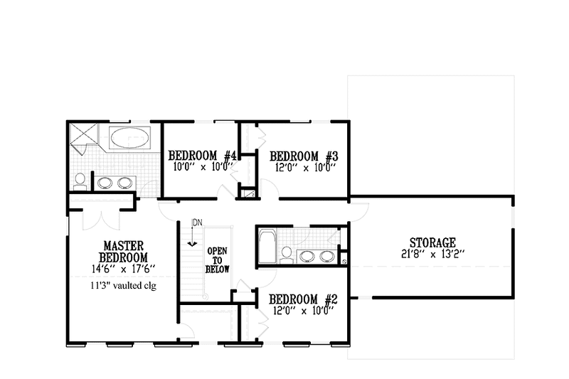 Home Plan - Floor Plan - Upper Floor for Colonial House Plan #953-25 - 4 bed, 2.5 bath