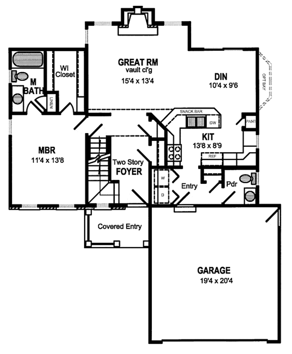 Home Plan - Craftsman Floor Plan - Main Floor Plan #316-234