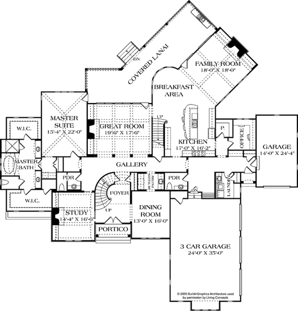 Home Plan - European Floor Plan - Main Floor Plan #453-593
