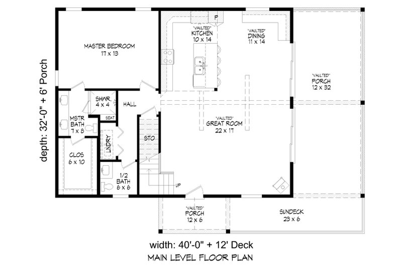 Architectural House Design - Floor Plan - Main Floor for Cabin House Plan #932-990 - 3 bed, 2.5 bath