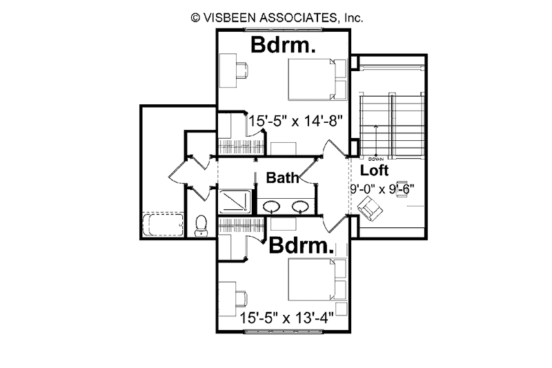 Home Plan - Floor Plan - Upper Floor for Traditional House Plan #928-26 - 3 bed, 2.5 bath