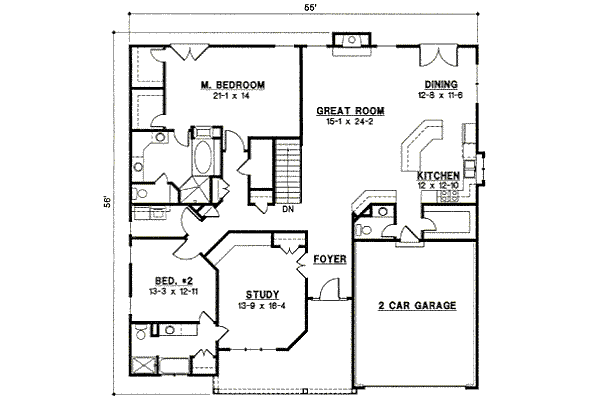 Traditional Floor Plan - Main Floor Plan #67-828