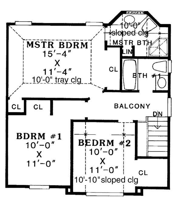 Dream House Plan - Country Floor Plan - Upper Floor Plan #456-107