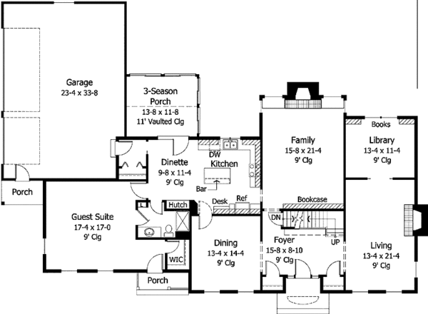 Home Plan - Colonial Floor Plan - Main Floor Plan #51-781
