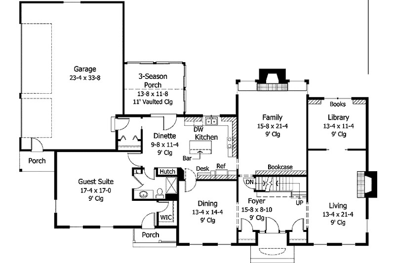 Home Plan - Floor Plan - Main Floor for Colonial House Plan #51-781 - 5 bed, 3 bath