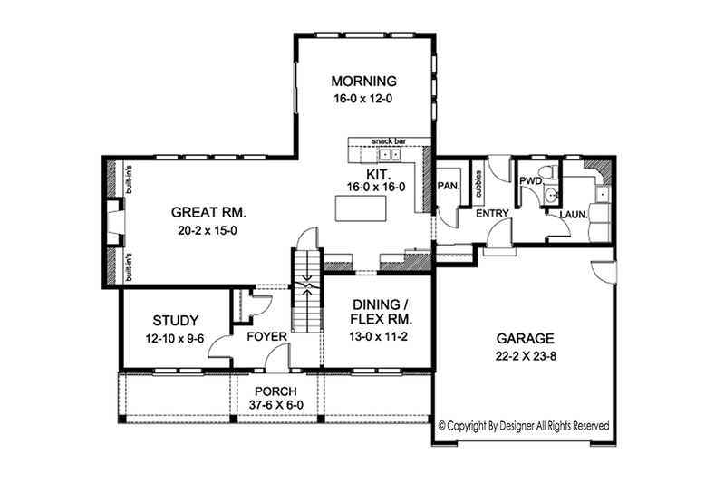 Dream House Plan - Floor Plan - Main Floor for Colonial House Plan #1010-173 - 6 bed, 3.5 bath