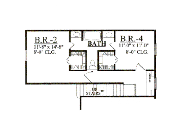 Floor Plan - Upper Floor for Country House Plan #62-151 - 3 bed, 2 bath