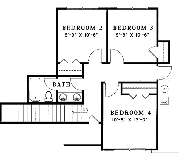 Architectural House Design - Country Floor Plan - Upper Floor Plan #17-3067