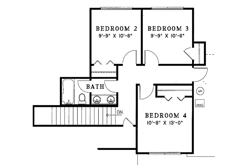 Home Plan - Floor Plan - Upper Floor for Country House Plan #17-3067 - 4 bed, 2.5 bath