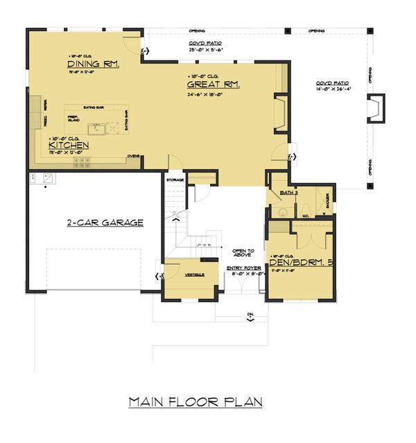 Contemporary Floor Plan - Main Floor Plan #1066-51