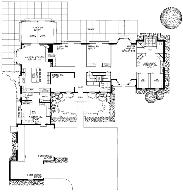 Architectural House Design - Country Floor Plan - Main Floor Plan #72-781