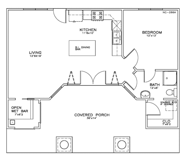 Cottage Floor Plan - Main Floor Plan #8-205
