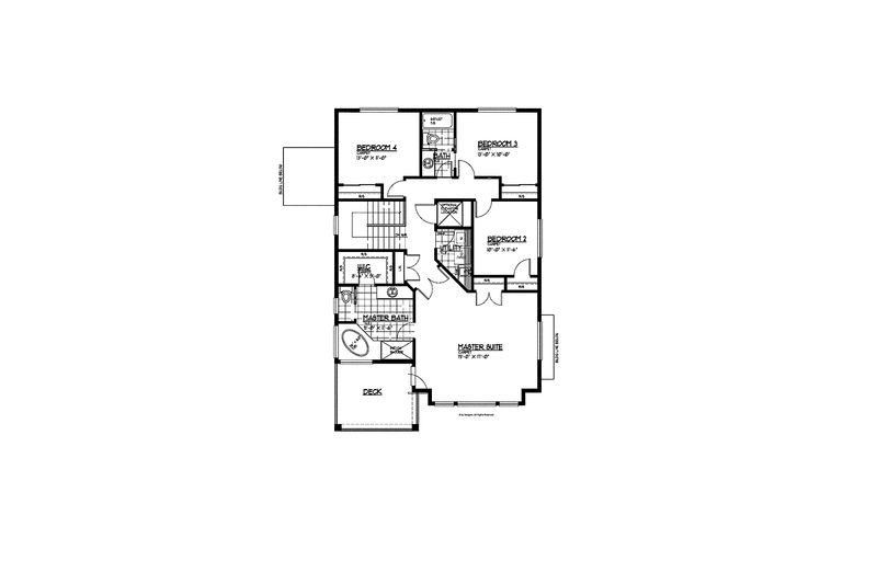 Home Plan - Floor Plan - Upper Floor for Craftsman House Plan #569-23 - 5 bed, 3 bath