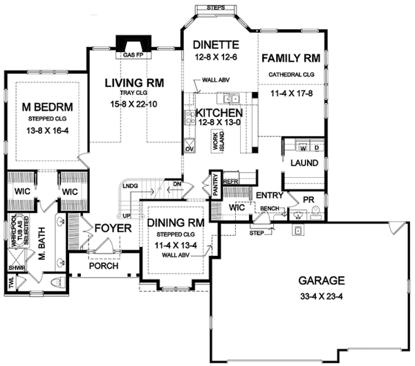 House Blueprint - Colonial Floor Plan - Main Floor Plan #328-409