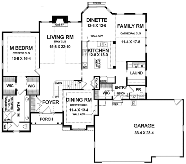 Home Plan - Colonial Floor Plan - Main Floor Plan #328-409