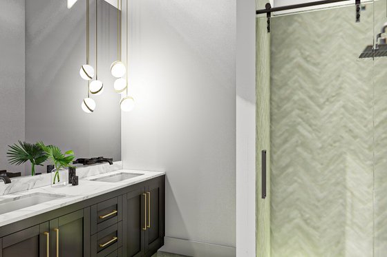 Interior - Master Bathroom for Barndominium House Plan #455-261 - 2 bed, 2 bath