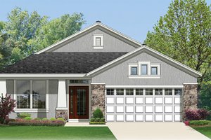 Exterior - Front Elevation 4 for Craftsman House Plan #1058-67 - 3 bed, 2 bath