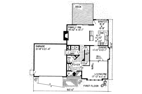 Floor Plan - Main Floor for Modern House Plan #312-196 - 3 bed, 2.5 bath