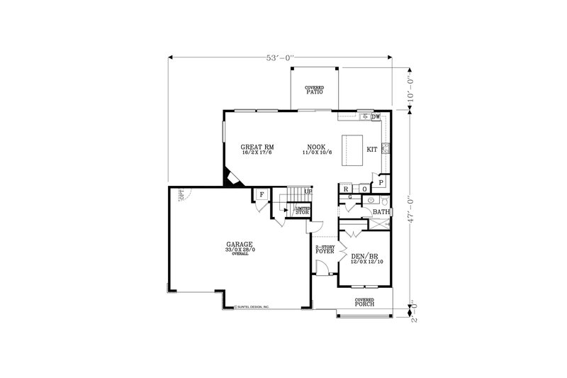 Home Plan - Floor Plan - Main Floor for Craftsman House Plan #53-583 - 4 bed, 2.5 bath