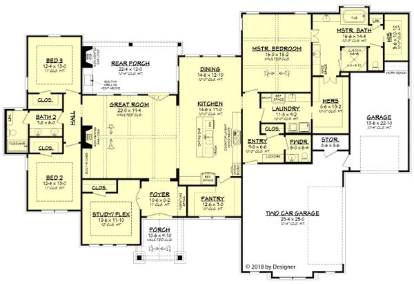 Architectural House Design - Farmhouse Floor Plan - Main Floor Plan #430-185