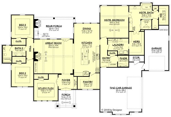 Farmhouse Floor Plan - Main Floor Plan #430-185