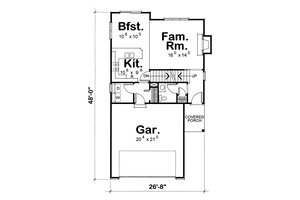 Floor Plan - Main Floor for Traditional House Plan #20-1664 - 3 bed, 3 bath