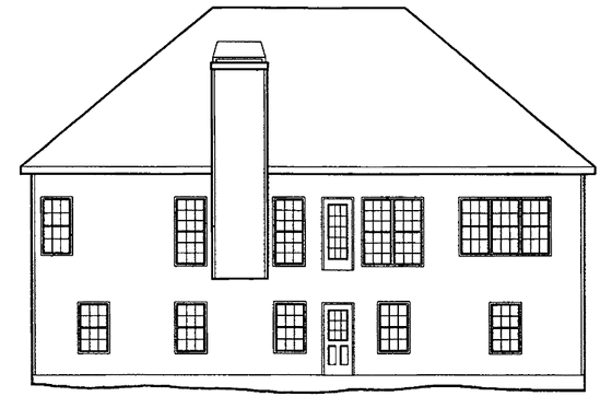 Exterior - Rear Elevation for Country House Plan #927-84 - 3 bed, 2.5 bath