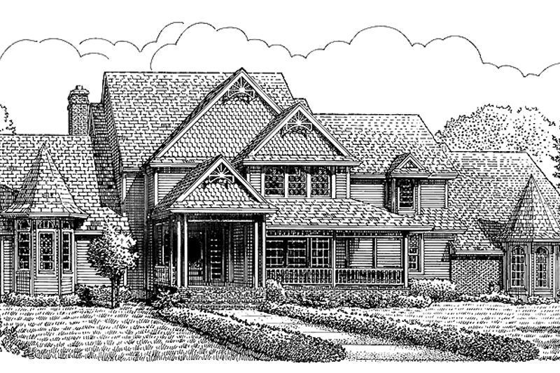 Architectural House Design - Victorian Exterior - Front Elevation Plan #310-1110