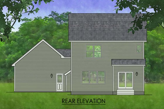 Exterior - Rear Elevation for Traditional House Plan #1010-220 - 3 bed, 2.5 bath