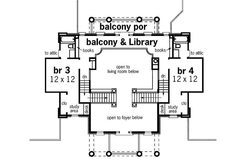 Dream House Plan - Floor Plan - Upper Floor for Classical House Plan #45-413 - 4 bed, 4 bath