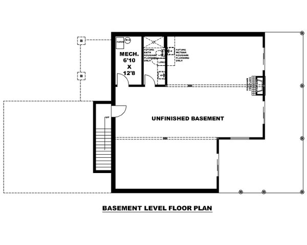 Architectural House Design - Farmhouse Floor Plan - Lower Floor Plan #117-1029