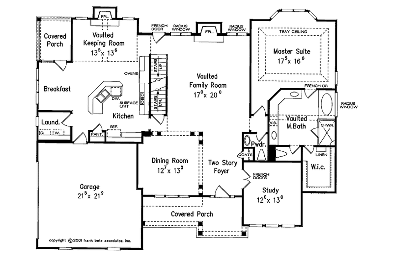 Home Plan - Floor Plan - Main Floor for Colonial House Plan #927-644 - 4 bed, 3.5 bath