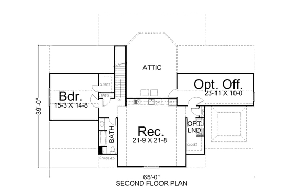 Floor Plan - Upper Floor for European House Plan #119-151 - 3 bed, 3 bath