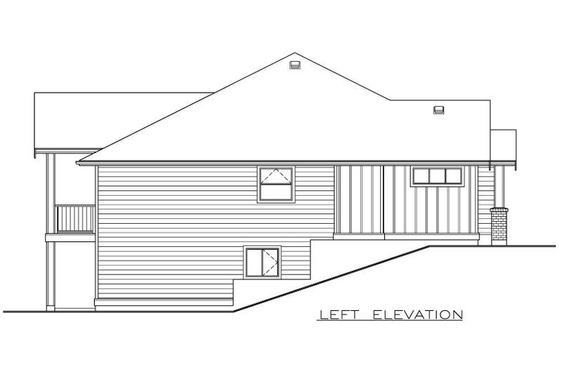 House Blueprint - Exterior - Other Elevation 1 for Farmhouse House Plan #1100-13 - 2 bed, 2 bath