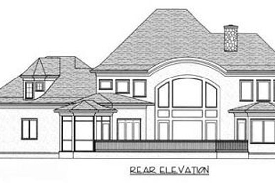 Exterior - Rear Elevation for European House Plan #413-109 - 4 bed, 4 bath